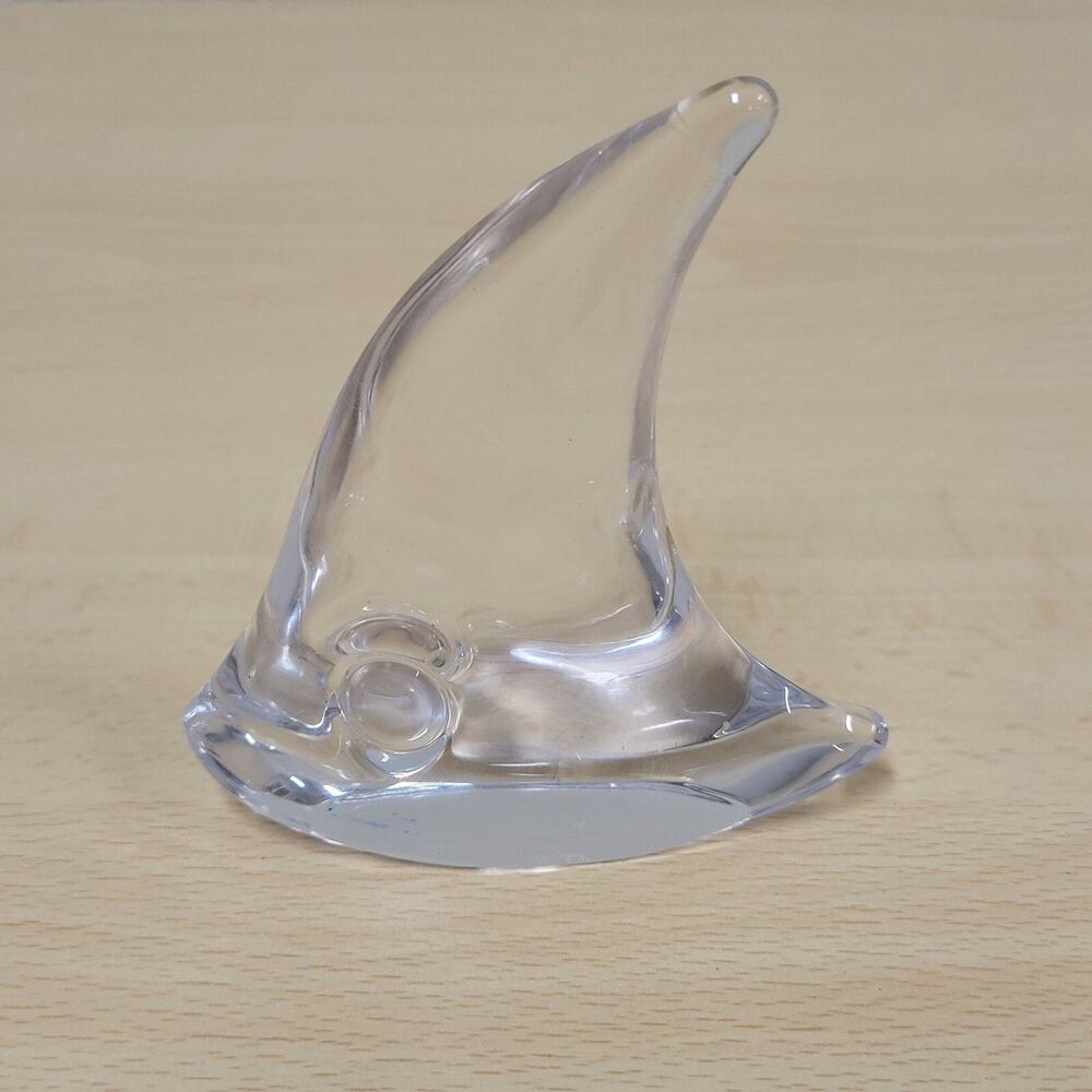 Daum France Signed Clear Crystal Angel Fish Art Glass Figure Sculpture 3.5"